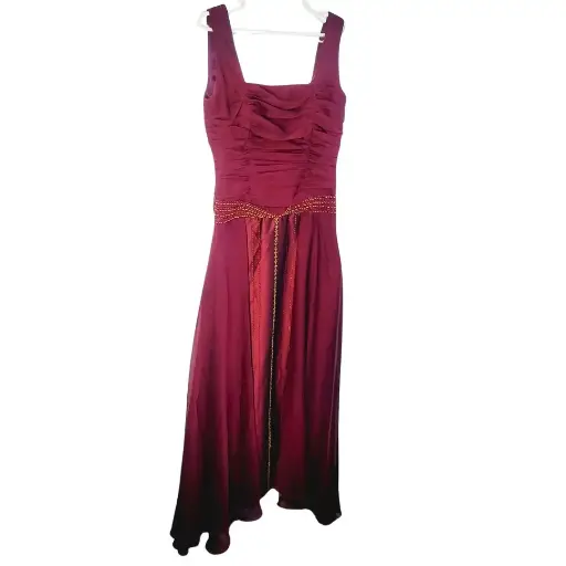 [4807330.1] Vestido de gala color vino, hecho a mano - Ana Isabel Parra 