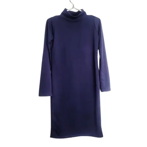 [5041901.14] Vestido de maternidad Azul cuello alto- Talla S  