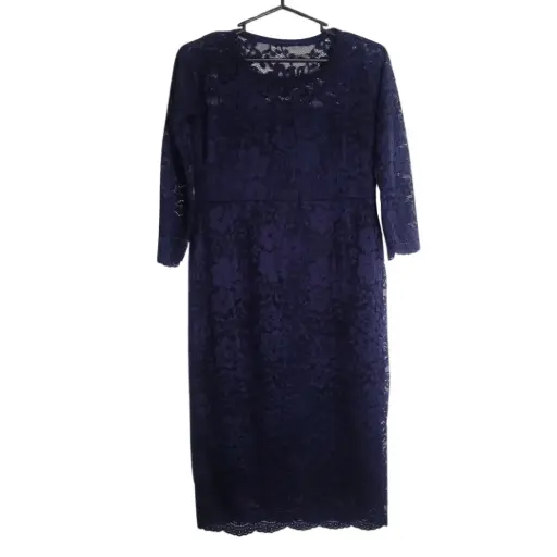 [5041901.15] Vestido de maternidad Azul encaje- Talla S  