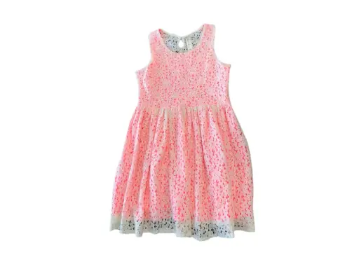 [3315458.21] Vestido rosado con transparencia en blanco (Con etiqueta) Cherokee 