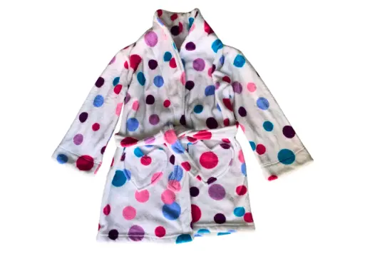 [3315458.25] Bata para niñas moteada de colores Talla 8-10 años