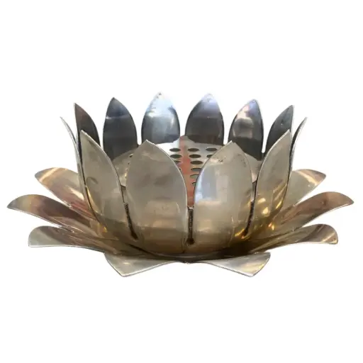 [1028667.13] Adorno de plata (quemador de incienso/portaflores) vintage 