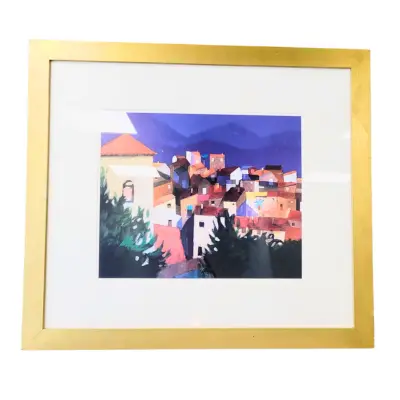 [5959658.8] Cuadro con marco dorado - 86.5 x 76.5 cm
