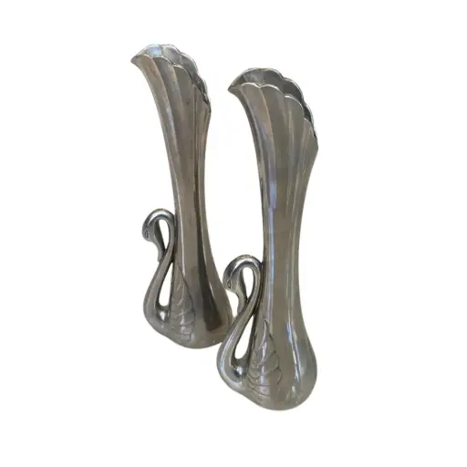 [1028667.19] Adornos de cisnes de plata vintage 