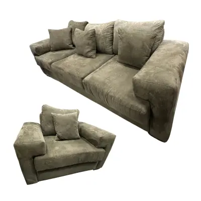 [050725,6] Juego de Living - Sofá y Sillón Verde