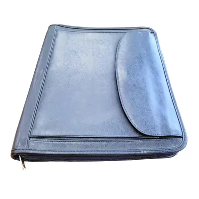 [3383395.8] Portafolio organizador de cuero negro Five stars (3anillos)